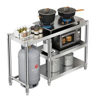 Support de rangement multi-niveaux en acier inoxydable épaissi pour cuisinière à gaz et réservoir de gaz liquéfié sur pied pour cuisine