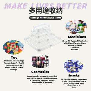 Estuche de Almacenamiento de Cosméticos Transparente, Rígido y Duradero, con Cierre, Gran Capacidad, Impermeable, para Viaje - Product Image 4