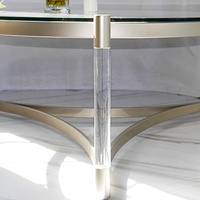 Moderne gehärtete Glas verspiegelte Couch tisch Stahl Acryl Basis für Wohnzimmer Esszimmer möbel Eingang Lager Anwendung
