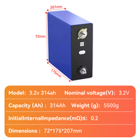 Batterie prismatique LiFePO4 Lishen Grade A 3.2V 314Ah (280Ah) en stock UE, 8000+ cycles, pour stockage solaire, ESS, maison et camping-car