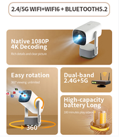 Projecteur vidéo le plus populaire K2 Portable 160ANSI Lumens HIFI Stéréo Batterie intégrée Extérieur 720P 4K LCD Android 11 Système