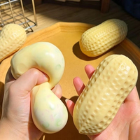 Balle anti-stress en forme d'arachide, souple et craquante, jouet à presser fait main, sensation douce comme du beurre, jouet sensoriel ASMR pour adultes
