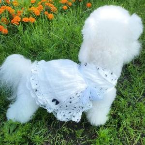 Summer <b>Cat</b> Princess Dress Pure White Floral Lace Breathable Pet <b>Clothes</b> For Small Dog Teddy - Product Image 3