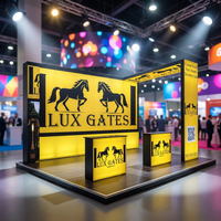 Stand de salon professionnel en profilé aluminium de haute qualité avec caisson lumineux SEG, bannière d'exposition imprimée double face, caisson lumineux rétroéclairé par LED