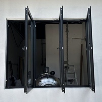 Ventanas Abatibles Horizontales Modernas Sunnysky de Aleación de Aluminio, Insonorizadas, Resistentes al Viento, con Pantalla de Acero Inoxidable y Cierre Multipunto