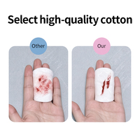 Démaquillant Premium, 80 pièces, 5,8 cm, rond, 1 couche, emballage personnalisé, coton démaquillant pour le visage et les ongles