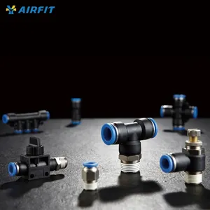 AIRFIT Straight Round Thread 8mm Push On Plastic Pneumatic 1 Touch Pipe Air Fitting Pneumatic Fittings