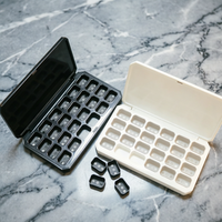 Boîte à vernis à ongles carrée portable en ABS, palette de gel vide, revêtement UV, petite capacité, personnalisable, pour estampage DIY, recharge de maquillage cosmétique