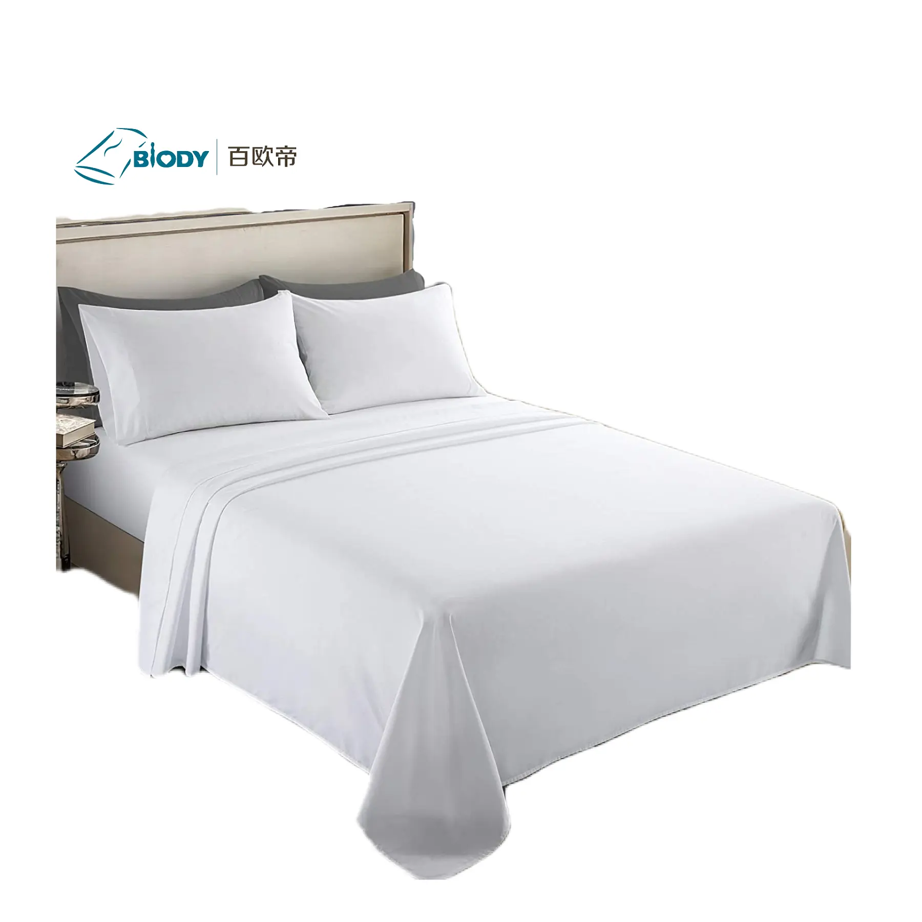 Set di biancheria da letto di lusso personalizzato di alta qualità Made in India Set copripiumino 100 Set bianco 100% cotone tinta unita