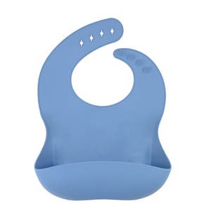 Bavoir bébé en silicone imperméable et doux, couleur personnalisée, tablier repas pour tout-petits et enfants, design 059, logo personnalisé, vente en gros - Product Image 1