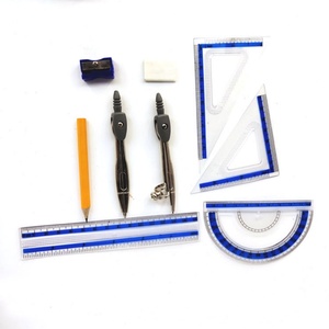 Hot Selling 9 PCS Geometry Set Math Compass Ruler Geometry Kits School Protractor and Compass Set with <b>Storage</b> Box - Product Image 3
