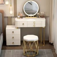 Coiffeuse Multifonctionnel Smart Home Nordic Black Technology Table de Maquillage Système de Son Bluetooth Lumière Luxe Minimaliste.