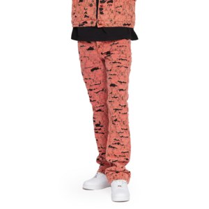 Jeans Gotici Rossi e Neri da Uomo AeeDenim, Gamba Dritta con Sovrapposizioni, Stile Grunge Streetwear, Denim Distressed Punk, Logo Personalizzato - Product Image 4