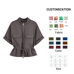 Conjunto de Camisa y Pantalones Safari Personalizados para <span class=keywords><strong>Mujer</strong></span>, Conjunto de Dos Piezas OEM Personalizado, Venta al Por Mayor para Boutique de la UE/EE. UU., Conjunto de Dos Piezas para Oficina y Trabajo - Product Image 6