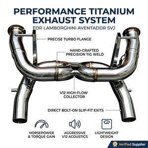 Vortex Hand Polished Alloy Steel Rear Muffler Elimination Pipe with X-Crossing Architecture for Lamborghini Aventador SVJ Coupe - Product Image 1