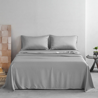 Parure de draps 100 % bambou ultra douce et luxueuse, drap-housse rafraîchissant en bambou biologique avec emballage personnalisé pour hôtel