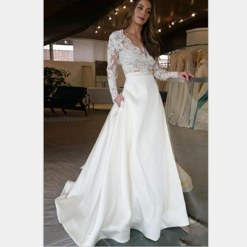 chinese dress ladies Satin Mermaid Off Shoulder Lace Wedding Dresses, MW872 main image 1