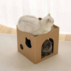 Heißer Verkauf Kratzbaum für Katzen, Interaktives Indoor-Haustierspielzeug, Kratzbox-Haus aus Pappe - Product Image 2
