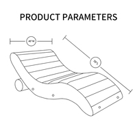 Chaise longue gonflable transparente pour sports nautiques en plein air, forme vague, avec porte-gobelet