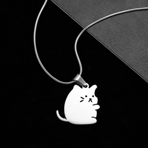 Conjunto de collar y llavero de acero inoxidable con animales de estilo Vintage, cadena de eslabones, bolso a juego para parejas, joyería - Product Image 6
