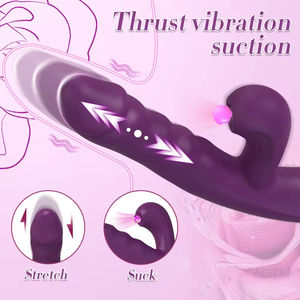Toptan Sextoys silikon klitoral teleskopik emme yapay penis vibratör şarj edilebilir yetişkin Masturbating seks oyuncak kadınlar için vibratör - Product Image 3