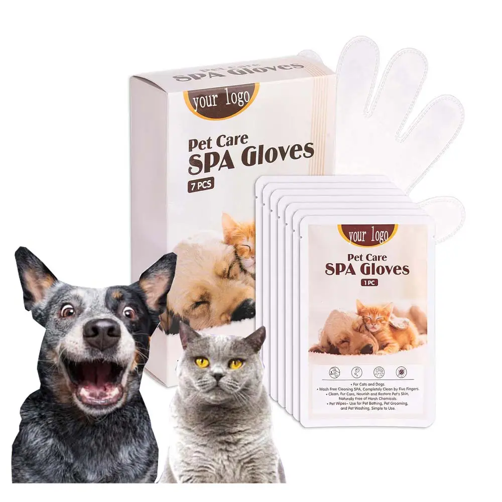 Guantes de masaje de limpieza desechables para mascotas sin lavado Toallitas de limpieza para animales