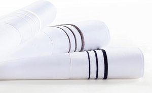 Set di Lenzuola di Lusso 100% Cotone <span class=keywords><strong>Tinta</strong></span> <span class=keywords><strong>Unita</strong></span> con Ricami, Include Federe e <span class=keywords><strong>Copripiumino</strong></span> - Product Image 5