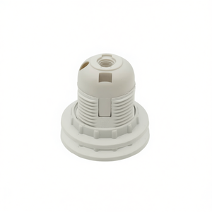 White Plastic <b>E27</b> <b>Lamp</b> <b>Holder</b> With 2 Vito Rings - Product Image 2