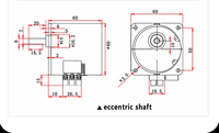 Moteur synchrone 60KTYZ à arbre de sortie excentrique, micro-moteur AC 220V 110V 14W à aimant permanent, moteur à engrenages CW/CCW