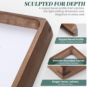 Picture <b>Frame</b> Wood Walnut Wooden Photo <b>Frames</b> with Tempered Glass for Hanging or Tabletop Displaying Horizontally or Vertically - Product Image 5