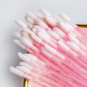 50pcs <b>Glitter</b> Disposable Lip Brush Portable Lipstick Lip Gloss Wand Applicator Beauty Tool - Product Image 2