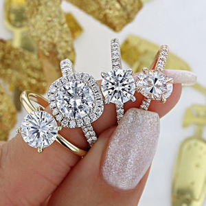 2.0 Carat 7*7Mm Wit Kussen Cut <span class=keywords><strong>Moissanite</strong></span> Met 18 <span class=keywords><strong>K</strong></span> Rose <span class=keywords><strong>Gold</strong></span> Engagement Ring Voor Vrouwen <span class=keywords><strong>Moissanite</strong></span> diamanten Ringen - Product Image 6