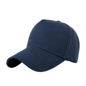 Casquette de baseball unisexe en coton bleu foncé, couleur unie, protection solaire, chapeau d'extérieur - Product Image 1