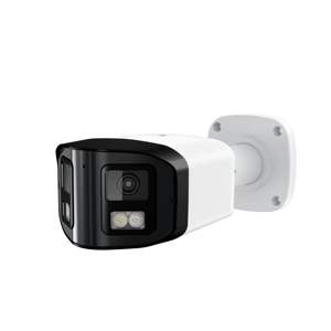 H.265 Hik Compatible 2K 4MP 180 grados panorámico doble lente ColorVu <span class=keywords><strong>IP</strong></span> PoE cámara de seguridad Full Metal al aire libre CCTV Bullet Cámara - Product Image 1