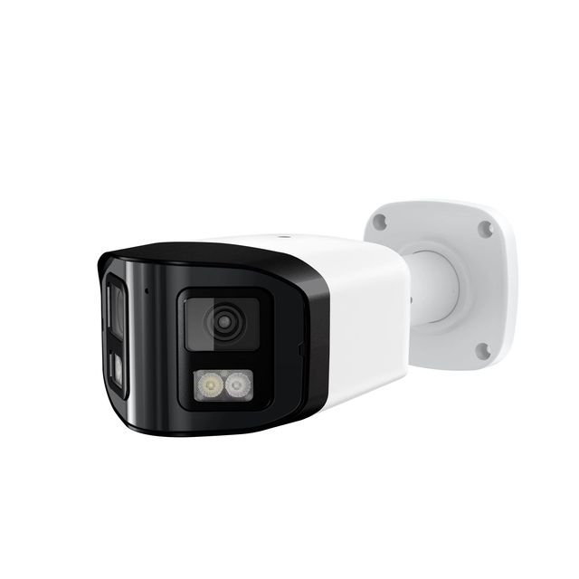 H.265 Hik Compatible 2K 4MP 180 Degree Panoramic Dual Lens ColorVu IP PoE Security Camera Full Metal Outdoor CCTV Bullet Camera