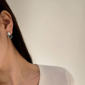 Dylam Charm Unique Design High Jewelry Sterling <b>Silver</b> Hypoallergenic 5A Zircon Double Circle Stones <b>Clip</b>=on Earrings for Women - Product Image 3
