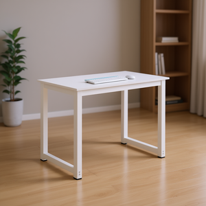 Scrivania per computer FCH 110 cm, piano bianco, in truciolato P2, piedi in acciaio, mobili per ufficio domestico - Product Image 2