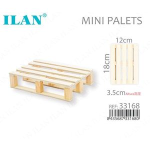 พาเลทไม้ขนาดเล็ก ILAN 18x12x3.5 ซม. สำหรับงาน DIY และของตกแต่ง - Product Image 3