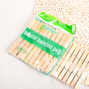 Pinces à linge en bambou naturel Tianyu, 20 pièces, design minimaliste écologique pour le linge et le rangement - Product Image 1