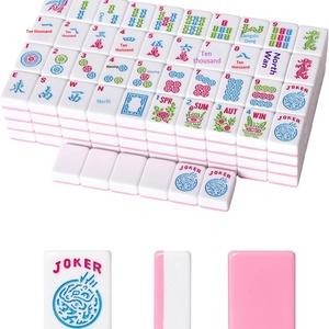 Tuiles <span class=keywords><strong>de</strong></span> Mahjong Américaines Modernes <span class=keywords><strong>de</strong></span> Luxe <span class=keywords><strong>de</strong></span> 1,2 pouce avec Gravures, Pièces <span class=keywords><strong>de</strong></span> Mahjong en Mélamine, <span class=keywords><strong>Table</strong></span> <span class=keywords><strong>de</strong></span> Divertissement Portable Mini <span class=keywords><strong>Poker</strong></span> pour 4 Joueurs - Product Image 5
