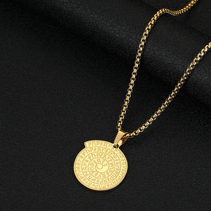 BASQUESUN-Colgante de acero inoxidable con brújula vikinga, joyería, Futhark <span class=keywords><strong>runas</strong></span> - Product Image 4