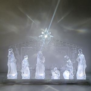 LED Santa Familia Natividad con Santo Padre Santa Madre Estatua Navidad Decoración para el hogar - Product Image 3