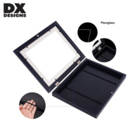 Cadre Photo Enfant Sur Mesure avec Passe-Partout, Rangement et Affichage d'Œuvres d'Art Interchangeables, Cadre Noir et Blanc pour Mur ou Table