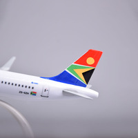 Modèle d'avion A320 de 20 cm avec logo personnalisé Afrique du Sud, en résine, pour décoration de bureau, vitrine de collection, idéal pour Noël