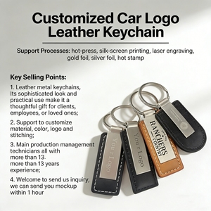 Llaveros de Cuero Premium al por Mayor de Fábrica, Llaveros con Logotipo Personalizado para Concesionarios de Autos, Diseño Creativo de Llavero de <span class=keywords><strong>Marca</strong></span> de Auto, Llavero de Cuero Genuino - Product Image 3