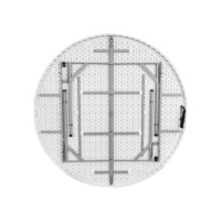 Table ronde pliante en plastique HDPE de 60 pouces (5 pieds) pour événements, fêtes, mariages et banquets, couleur blanche