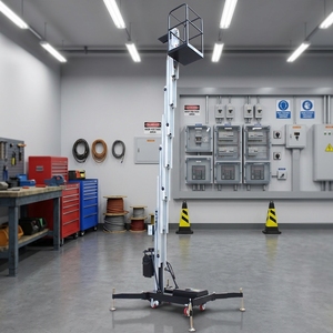 Plateforme élévatrice électrique à chaîne en aluminium et acier pour la construction, l'usage commercial et les applications domestiques - Product Image 1