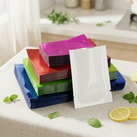 Sacs en Mylar brillants imprimés sur mesure, scellés sur 3 côtés, sachets plats hermétiques en aluminium pour le stockage de grains de café, d'épices et de poudres