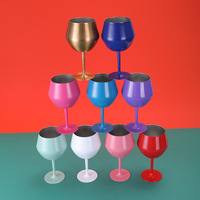 BORGE Verres à vin personnalisés de 12 oz, verres à champagne, gobelets à vin en acier inoxydable à double paroi incassables avec poignée amovible