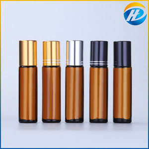 Botella de Vidrio Marrón con Roll-On de 10 ml, Envase Cosmético a Prueba de Luz, Dispensador de Aceite Esencial en Forma de Cilindro con Tapa - Product Image 2